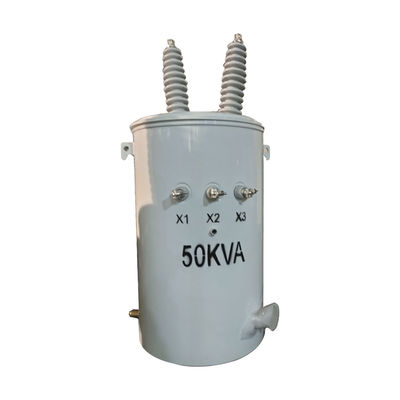 주문 12.4kv 240v 50kva 오일 잠수 분배 트랜스포머 단일 단계 전구 장착 트랜스포머 온라인 제조