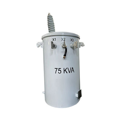 주문 75kva 단일 단계 전구 장착 분배 트랜스포머 오일 13.2KV에서 240V까지 잠수 온라인 제조