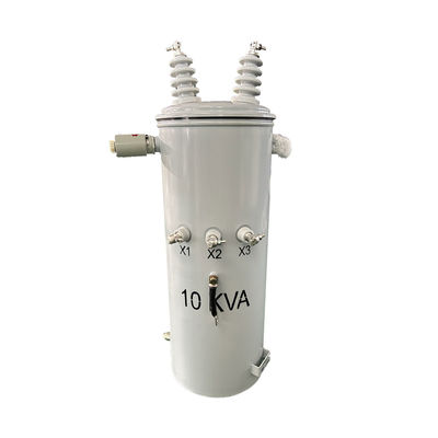 주문 10Kva 단일 단계 전구 장착 변압기 단계 다운 오일 전력 전기 12470V ~ 240v 온라인 제조