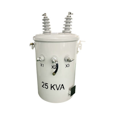 주문 25kVA 단일 단계 액체로 채워진 기둥 장착 된 상부 분배 트랜스포머 12470v ~ 480v 온라인 제조