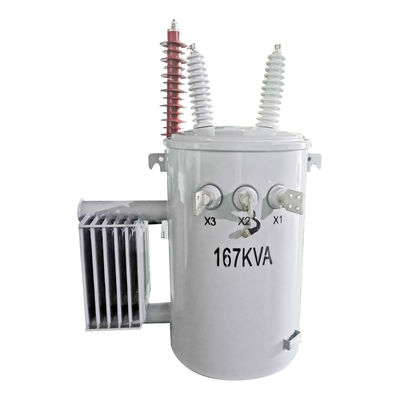 주문 167Kva 단일 단계 스톨 장착 변압기 기름 침몰 34500GrdY/19920 온라인 제조
