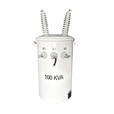 주문 100KVA 단일 단계 전극 상부 분배 트랜스포머 기름 잠수 34500V 120V 온라인 제조