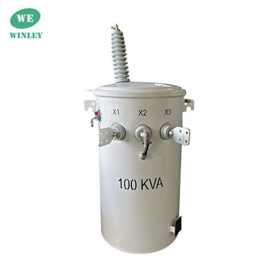 주문 100kVA 단일 단계 전극 장착 전력 분배 트랜스포머 34.5KV ~ 120V 온라인 제조