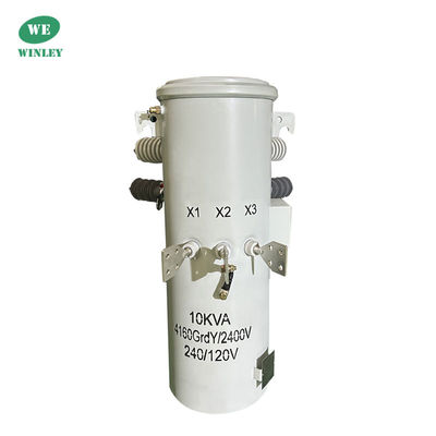 주문 10KVA 단일 단계 전구 장착 분배 트랜스포머 기름 침몰 4160V 제조업체 온라인 제조
