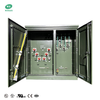 주문 UL 인증 3단계 패드 장착 변압기 기름 500Kva 34.5KV ~ 208Y 데드 프론트 루프 공급 온라인 제조