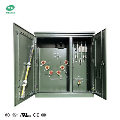 주문 3상 패드 장착 변압기 오일 침지 전력 배전 150kva  12470v ~ 208v ANSI IEEE 표준, UL 인증 포함 온라인 제조