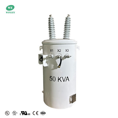 주문 50 KVA 오버헤드 유통 트랜스포머 전구 24940V에서 120V까지 장착된 DOE 2016 효율 UL/cUL 인증 온라인 제조
