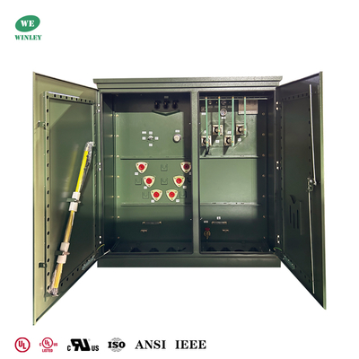 주문 UL/CUL 인증 삼상 패드 장착 변압기 3750KVA 12.47KV ~ 480V 전력 분배용 중전압 온라인 제조