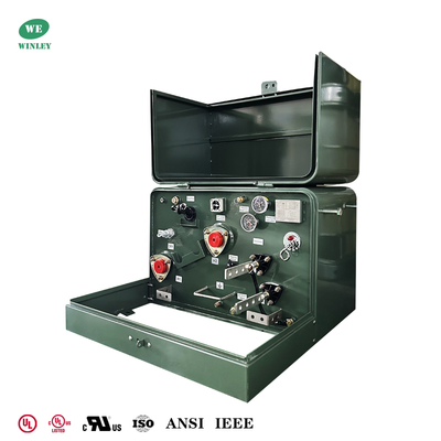 주문 50Kva 단일 단계 패드 장착 트랜스포머 전력 분배 루프 공급 첨가 양극성 240V ~ 480V UL 목록 온라인 제조