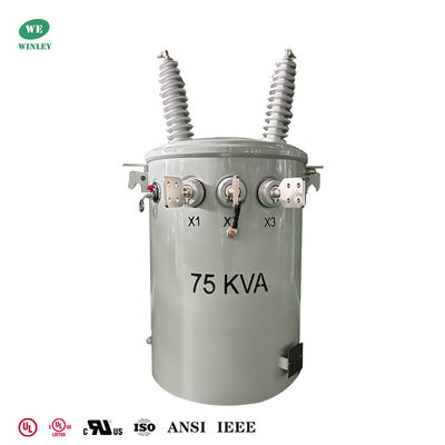 주문 75Kva Single Phase Pole Mounted Transformer Overhead Distribution  Dual Windings 34500V to 120/240V UL/cUL Listed 온라인 제조