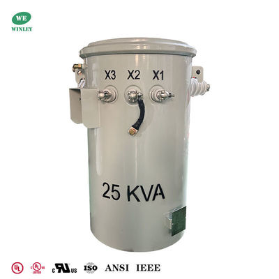주문 25Kva Single Phase Pole Mounted  Distribution Transformer Oil-immersed 7.2KV To 120V UL/cUL Listed 온라인 제조
