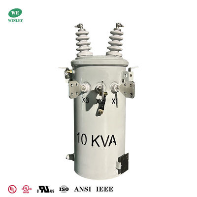 주문 10KVA Single Phase Pole Mounted Distribution Transformer with Copper Windings and Grain-Oriented Steel Core for Compact Footprint 온라인 제조