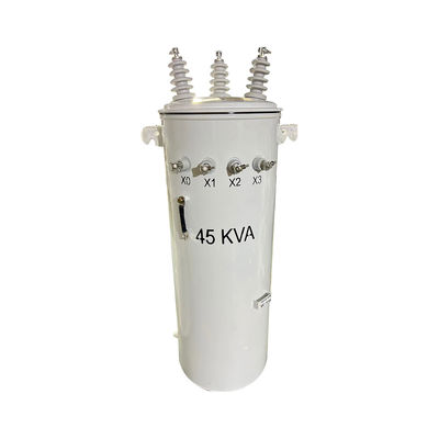 75KVA 3단계 기둥에 장착된 변압기 기름 13800V에서 480V까지 잠겨있다