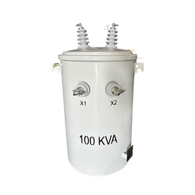 100kVA 폴 마운트 트랜스포머 단일 단계 전력 폴 트랜스포머 오일 타입 13.8kv ~ 277v Ansi Ieee 표준