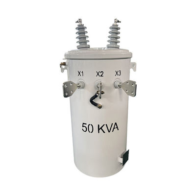 50kva 단일 단계 폴 탑재 트랜스포머 오일 잠수 분배 4160V ~ 120/240V