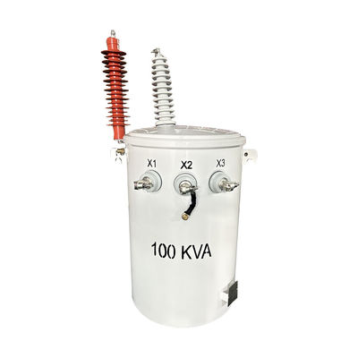 100KVA 단일 단계 전구 장착 상부 분배 트랜스포머 ANSI / IEEE 표준 13.8KV
