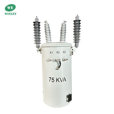 75kva 스톨 탑재 트랜스포머 오일 잠수 22860V 전기 전력 트랜스포머