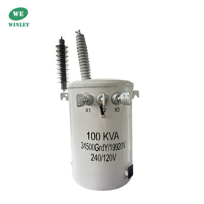 스톨 탑재 트랜스포머 오버헤드 유통 오일 몰입 단일 단계 100KVA 34500V 제조업체