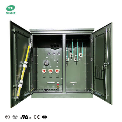 300Kva 3단계 패드 장착 트랜스포머 오일 잠수 분배 12870V ~ 208V ANSI IEEE 표준