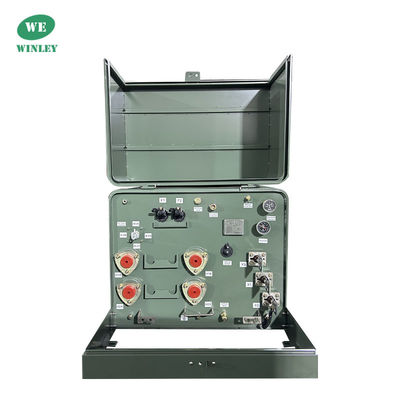싱글 파스 패드 장착 변압기 오일 잠긴 분배 25kva 12.47KV 야외 복합 상자형
