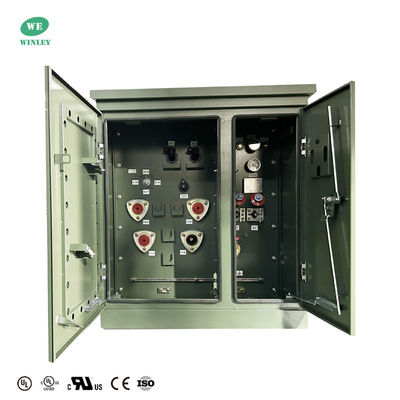 15kVA 단상 패드 장착 변압기 200Hz 2400V 루프 피드 CSA ANSI IEEE 표준 액체 충전 배전 변압기