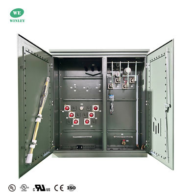 3단계 패드 장착 변압기 분배 전력 오일 잠수 3750Kva 단계 하락 34500V에서 480Y ANSI IEEE DOE 2016 UL 인증