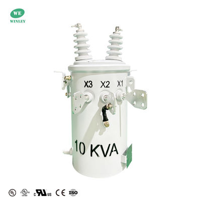 중전압 10KVA 오일 잠수 단일 단계 폴 탑재 변압기 전원 변압기 12470V ~ 120V