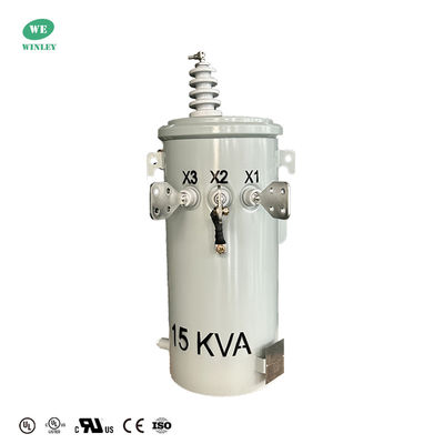 15KVA 스톨 마운트 트랜스포머 단일 단계 오일 잠수 13.8KV에서 120V 오버헤드 전력 분배 트랜스포머