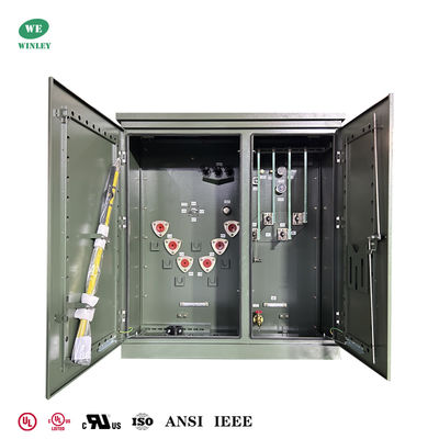 UL 인증 300Kva 3상 패드 장착 변압기 12.47KV ~ 480V 방사형 공급 ASNI/IEEE 표준