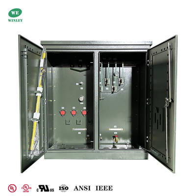 UL 목록 600Kva 3단계 패드 장착 변압기 오일 잠긴 34.5KV ~ 480V 효율적인 전력 분배 변압기