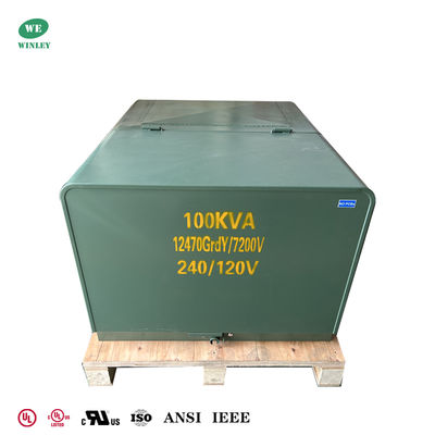 IEEE 표준 UL 인증 100Kva 단상 패드마운트형 변압기 루프 피드 12.47KV ~ 240/120V